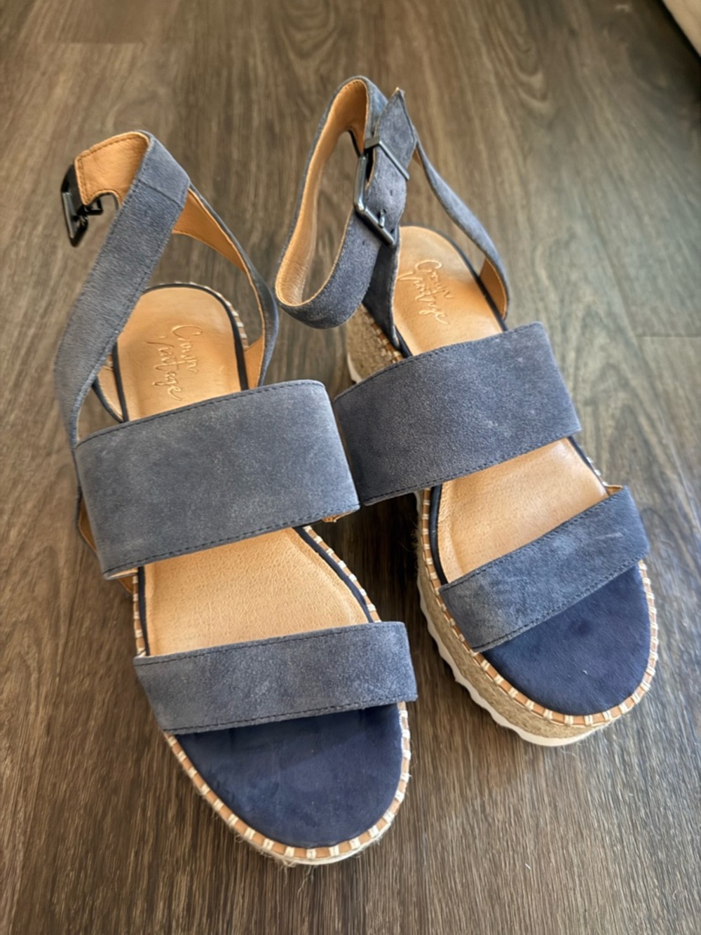 Crown Vintage Navy Suede Espadrille Sandals